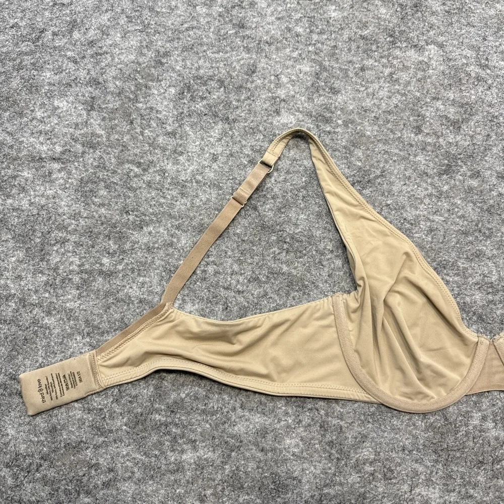 Third Love Second Skin Unlined underwire bra womens 36A 1/2 tan silky microfiber